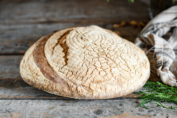 sourdough rye bread loaf black dough organic portion on the table serving healthy meal snack ingredient top view copy space for text food background rustic