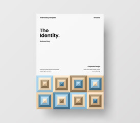 Brochure front page design layout. Vertical corporate identity A4 report cover. Modern abstract geometric vector business presentation illustration template. 