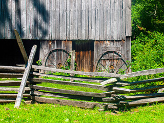 old barn and fence