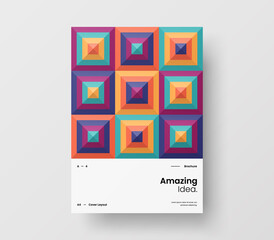 Brochure front page design layout. Vertical corporate identity A4 report cover. Modern abstract geometric vector business presentation illustration template. 