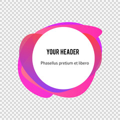 Label blank template, white background and Blurry gradient with lines circle ring