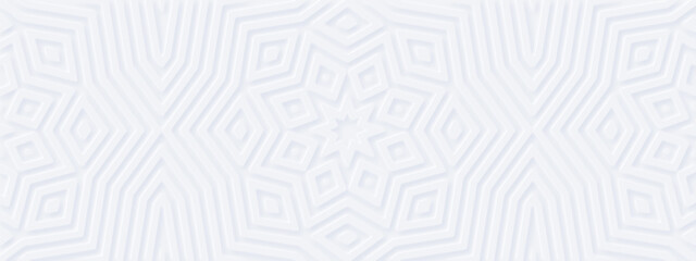  Abstract geometric white background. Meditation music design: mandala yoga flower. Scandinavian eco minimal style. Interior accent wall. DIY wooden decor - wide 3d DIY molded panels design. Mockup #6