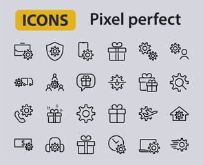 A simple set of settings and options related to Vector Line Icons. Contains icons such as set time, business, phone, and more. Editable Stroke.. 480x480