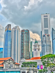 Downtown Singapore skyline, HDR Image