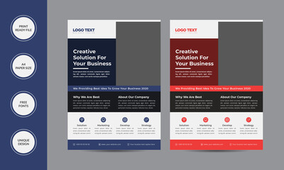 Abstract Business Flyer Design For Marketing Business Proposal Vector Template.