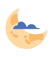 halloween crescent moon night scene