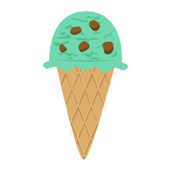 チョコミントアイスクリームのイラスト