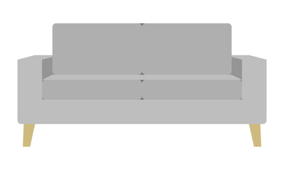 グレーのソファのイラスト