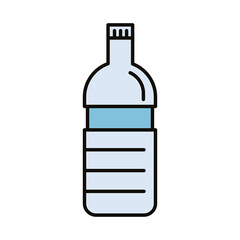 beverage water bottle line and fill icon