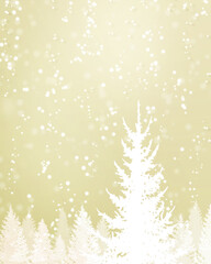 Fototapeta na wymiar キラキラした雪景色、冬の背景素材（ゴールド）