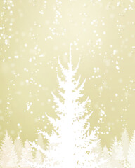 Obraz premium キラキラした雪景色、冬の背景素材（ゴールド）