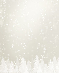 キラキラした雪景色、冬の背景素材（シルバー）