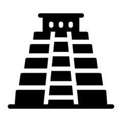 
A solid icon of kukulkan pyramid, editable vector 
