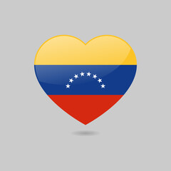 Vector Glossy Venezuela Flag Heart