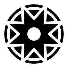 
A traditional mexican symbol in filled style, mexican tribal design 
