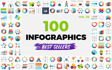 100 Best-Selling Infographic Templates. Part 2. Perfect for any purpose from Presentation or Web Elements to Print or Graphics.