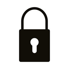 safe secure padlock silhouette style icon