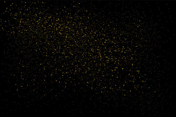 Falling glitter gold particles sparkles. Golden sparkling magical dust.