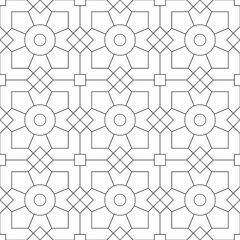 Coloring book, seamless colouring page  for adults. Black and white vector linear illustrations. Geometric background. Abstract pattern. Easy to edit color and lines.