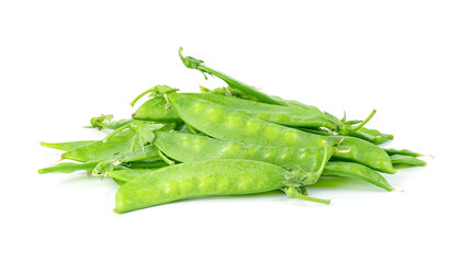 Green peas isolated on white background