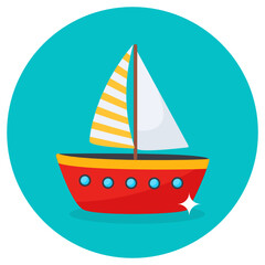 
Motorboat icon in flat editable design
