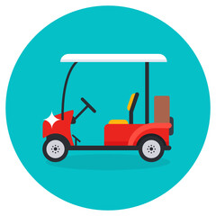 
Golf cart vector, golf buggy in editable style 
