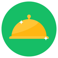 
A food service cloche isolated on green background
