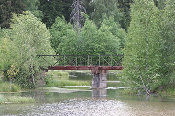 abandoned metal bridge