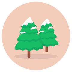 
Palm trees on a land depicting tropical place in flat icon
