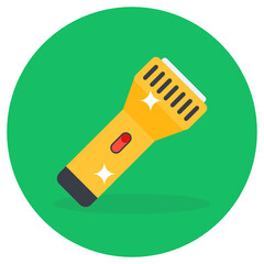 
A hair trimmer device known as electric razor, flat icon
