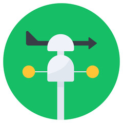 
A wind direction indicator instrument, anemometers icon
