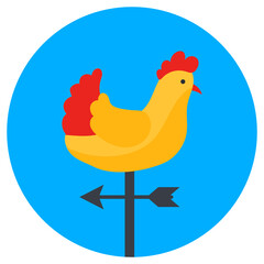 
A weather vane icon in flat design, weathercock vector 
