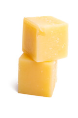 cheese cubes isolated