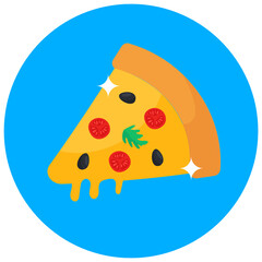 
Italian pizza slice vector, junk food 
