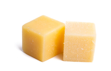 cheese cubes isolated