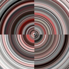 Red silver circular shapes,  black and white target with arrow