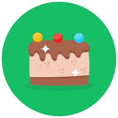 
Drippy chocolate cake icon in editable style 
