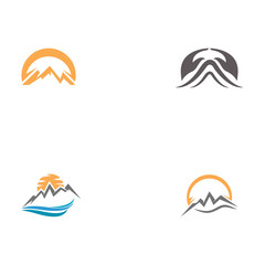 Set Mountain icon Logo Template Vector illustration design