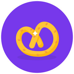 
Sweet pretzel vector style, baked food concept 
