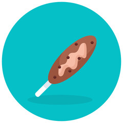 
An icon of corn dog in editable style, cooking sausages 

