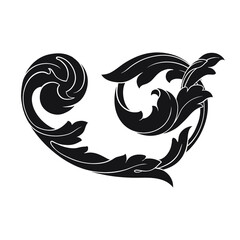 Obraz premium Frame vintage or retro border ornament with baroque style like engraving on classical decor for greeting card and wedding invitation and menu for restaurant. The foliage swirl victorian or damask.