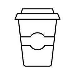 coffee in plastic pot line icon