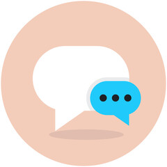 
Two chat bubbles showing concept of communication icon
