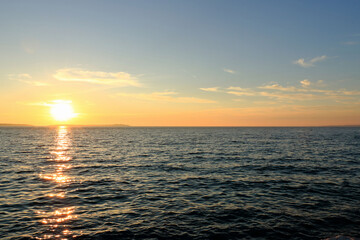 Obraz premium lovely yellow sundown in Fazana, Croatia