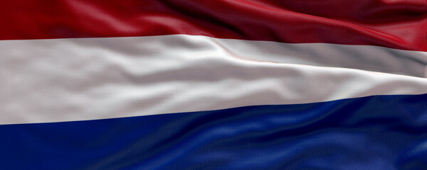 Naklejka premium Waving flag of Netherlands - Flag of Netherlands - 3D flag background