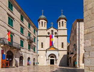 Saint Michael Church on the square in Old Town of Kotor, Montenegro