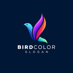 bird color gradient logo design