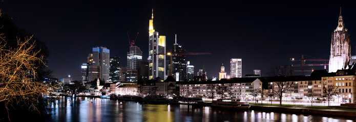 Fototapeta na wymiar frankfurt skyline panorama at night