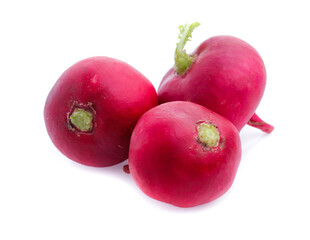 Small garden radish isolated on white background