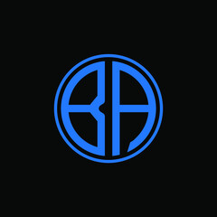 BA MONOGRAM letter icon design on BLACK background.Creative letter BA/B A logo design.
 BA initials MONOGRAM Logo design.